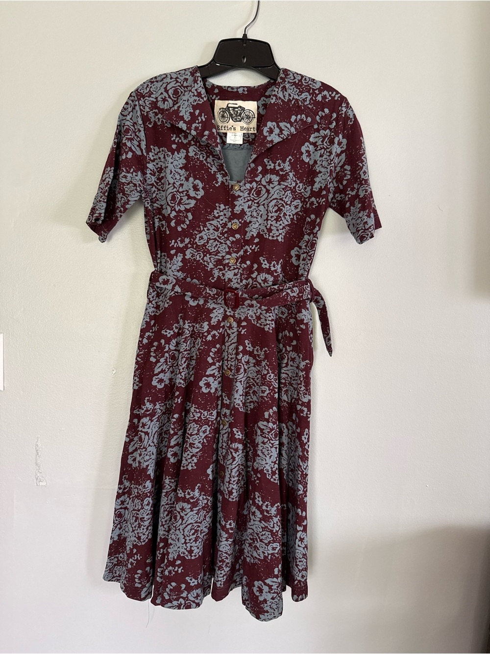 Effies Heart Womens Retro Inspired Floral Print Spandex A Line Dress, Size Large